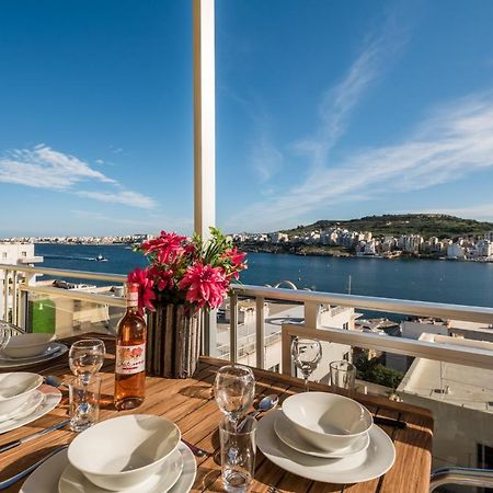 Bayview 2 Bedroom Seaview Apartment With Large Terrace With Panoramic Views - By Getawaysmalta Сейнт Полс Бей Екстериор снимка